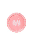 Mini Emily Hall's OK Let's Mahj Rosy Pink Jasperware Dessert Paper Plate - 50 pack