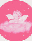Celestial Starlight Pink Angel Bread and Butter Paper Plates - 50 Pack