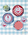 Anchor Away Stripes Dessert Plates - 8 Pack