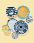 Golden and Dutch Blue Celestial Sunshine Dessert Paper Plates - 8 pack