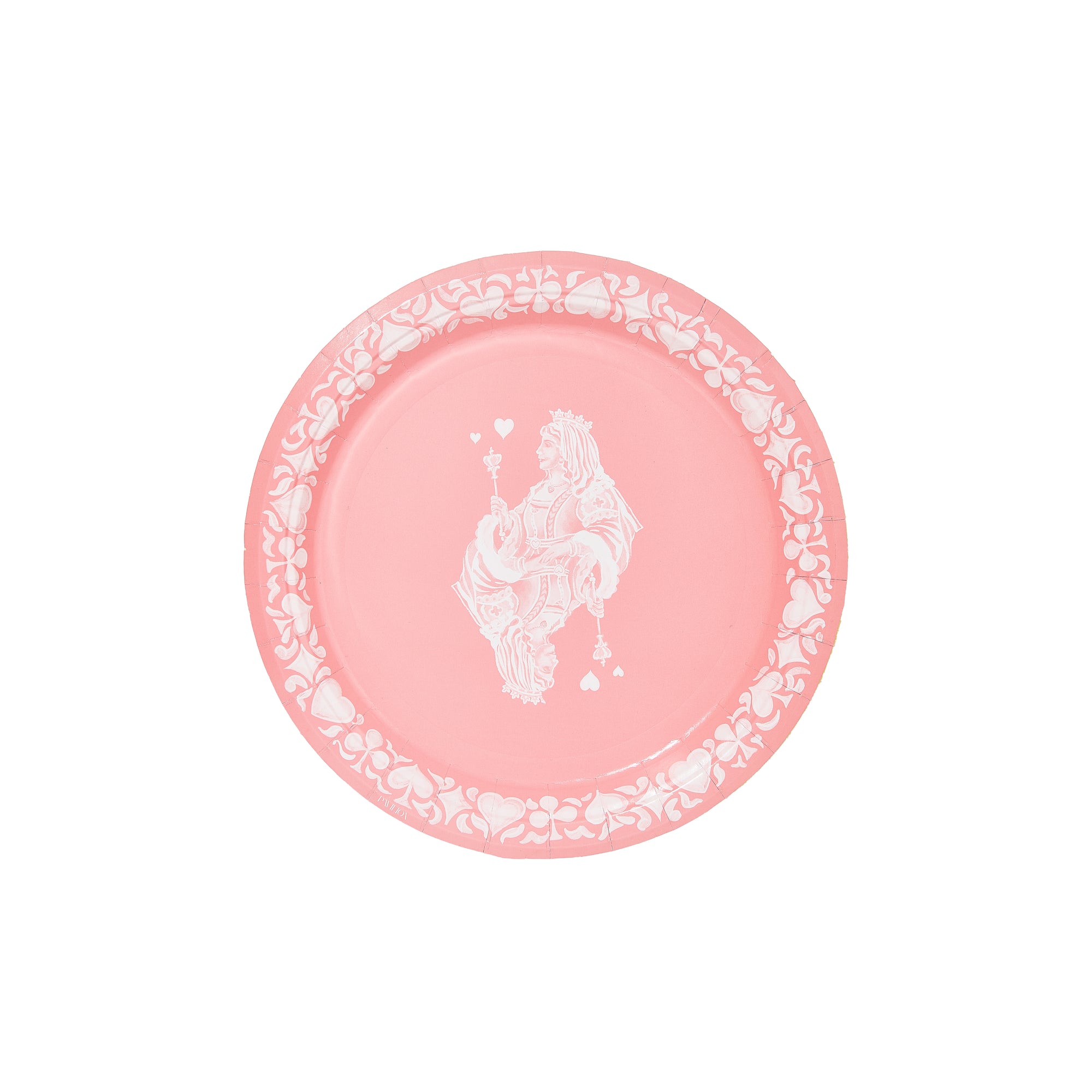 Gwendolyn's G. McGee Queen of Hearts Dessert Rosy Pink Jasperware Paper Plate - 8 pack