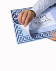 Pavilion Sky and Navy Greek Key Paper Placemat Pad