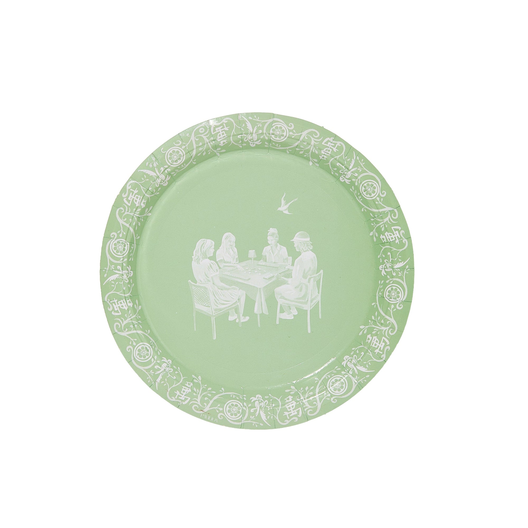 Ladies playing mahjong jasperware paper plate