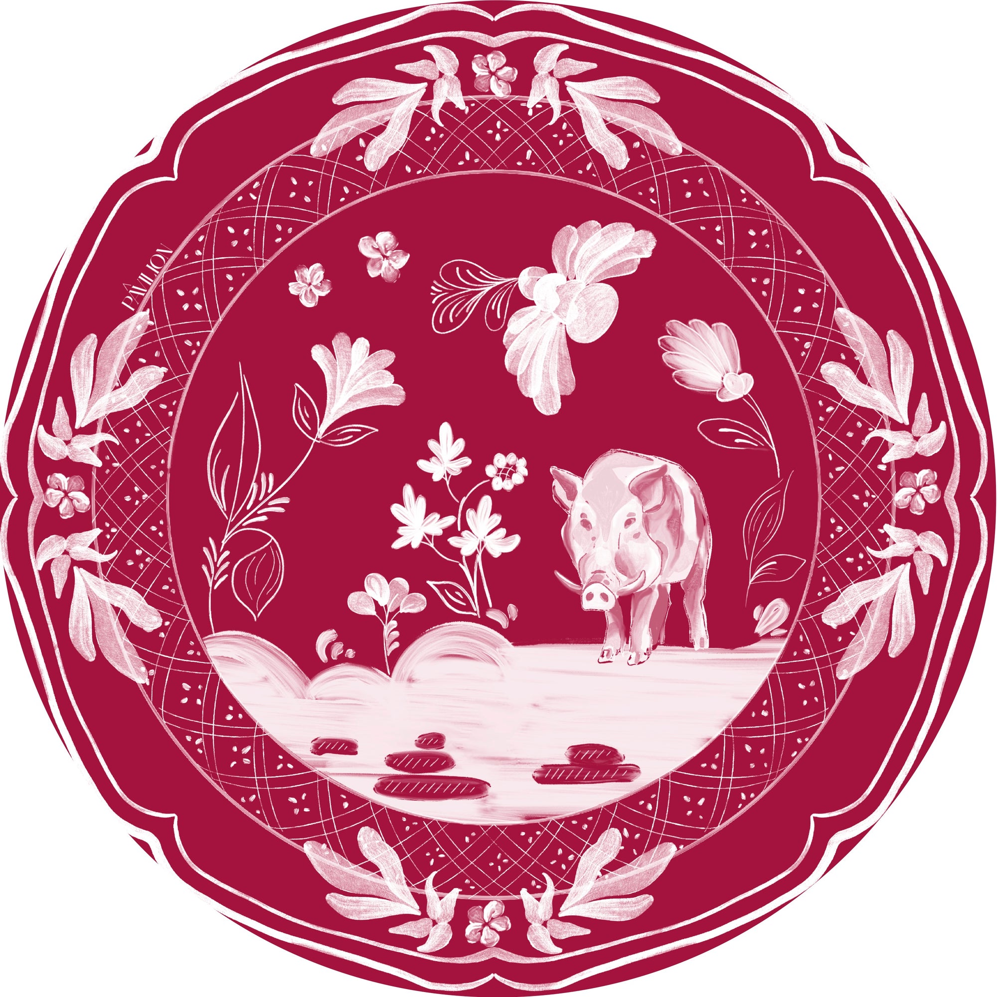 Jardin's Norman Wagon Wheel Mini Hors d'oeuvre Collegiate Paper Plates - 50 pack