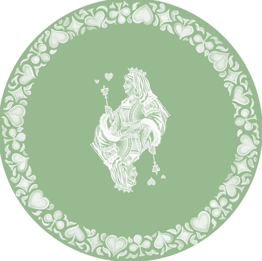 Gwendolyn's G. McGee Queen of Hearts Dessert Rosy Pink Jasperware Paper Plate - 8 pack