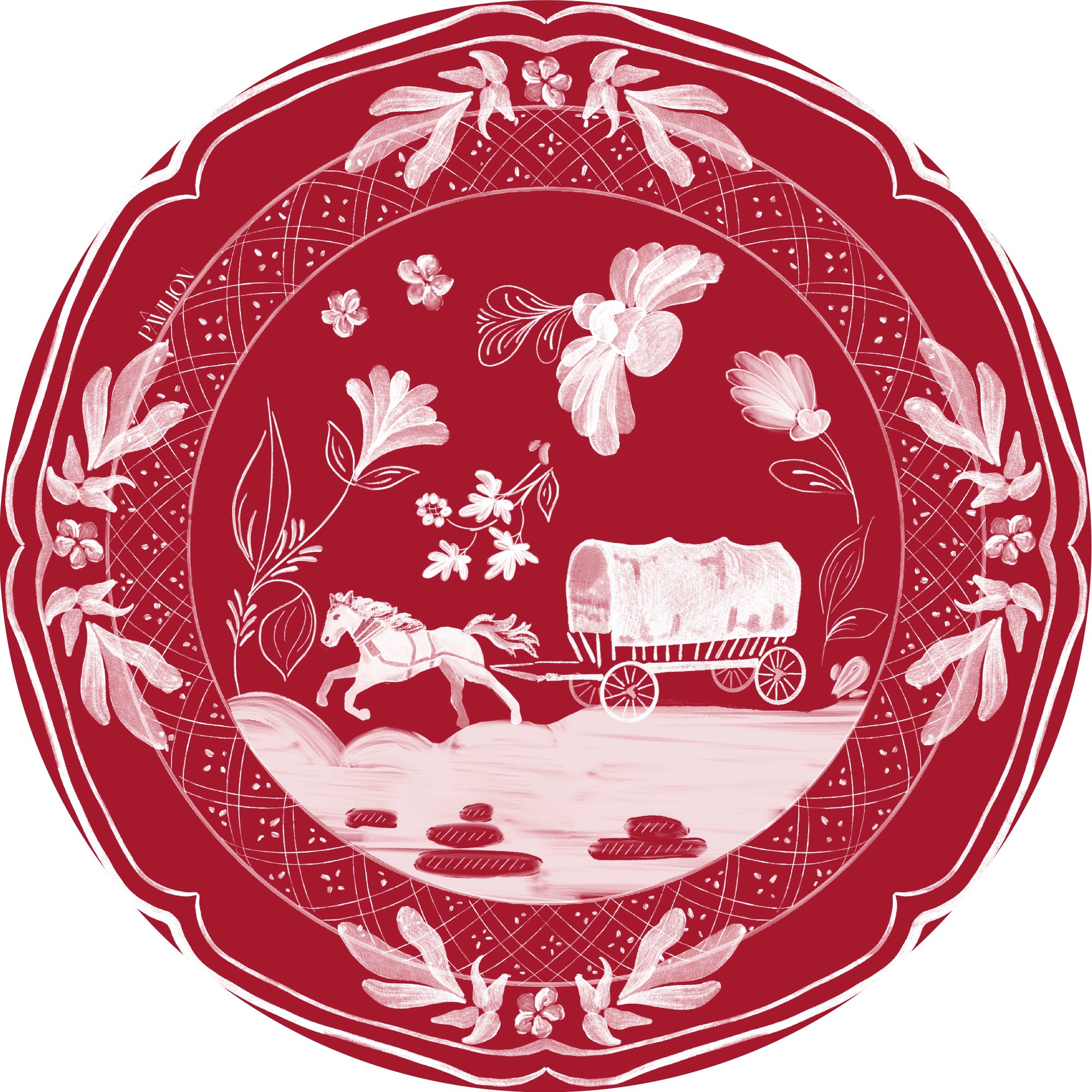 Jardin's Norman Wagon Wheel Mini Hors d'oeuvre Collegiate Paper Plates - 50 pack