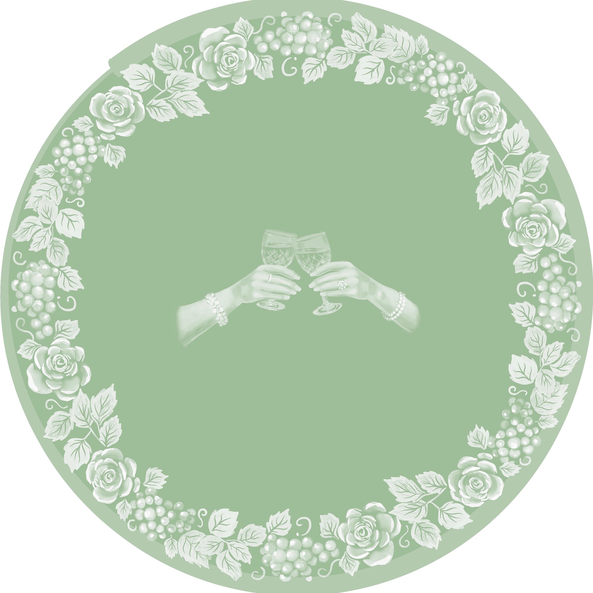 Oset Babür-Winter's Curated Wine Dessert Mint Paper Plate  - 8 pack