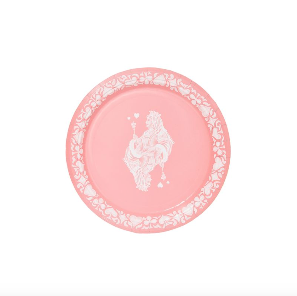 Mini Gwendolyn's G. McGee Queen of Hearts Rosy Pink Jasperware Paper Plate - 50 pack