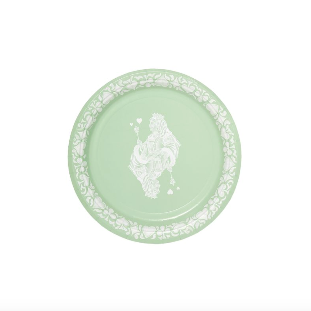 Mini Gwendolyn's G. McGee Queen of Hearts Mint Jasperware Paper Plate - 50 pack (Copy)