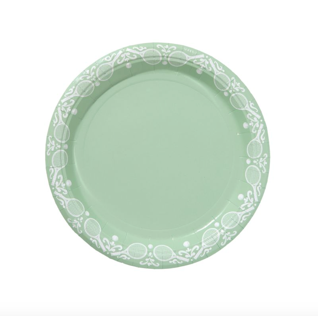 The Ema Burgic @tenniswithema Mint Jasperware Dinner Paper Plate - 8 pack