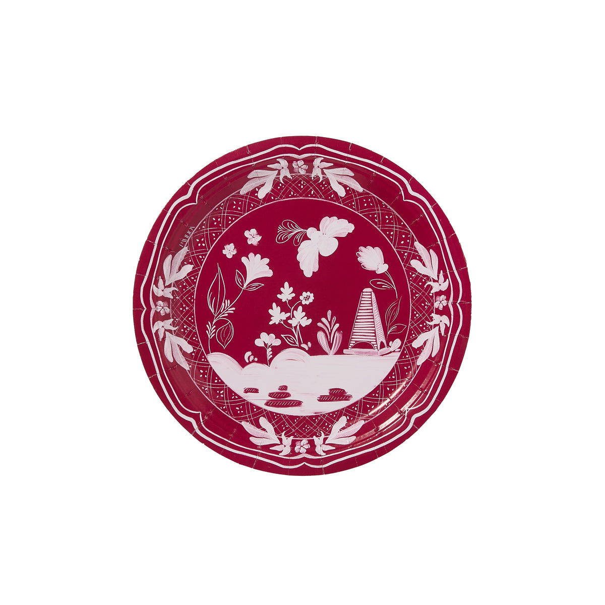 Burgundy Beachside Pavilion Salad &amp; Dessert Paper Plates - 8 pack
